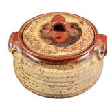 Handmade Speckled Pottery Casserole Dish With Lid