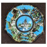 Vintage Disney World Blue Glass Candy Dish 1970s
