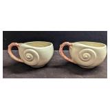 2 Vintage Retired Fitz & Floyd Oceana Flat Cups A