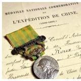 France 1901 China Expedition Medal With Certificat