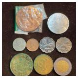 Assorted Lot of Coins Nine 9 Canada Bahamas Mexico