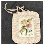 Capodimonte Plaque Pink Floral With Ruffled Edges