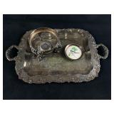 Vintage Mixed Lot Of Silver Plated Tray - Food War