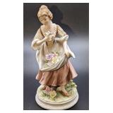Lefton China Colonial Dressed Woman With Flowers F