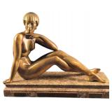 Maurice Guiraud-Riviï¿½re Bronze Nude Art Deco Sculp