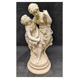 Vintage Garden Statue Of Two Young Ladies