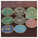 Brass Made In England Lockmaster Plaque Set Lot of