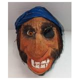 Carved Coconut Pirate Head Wall Art