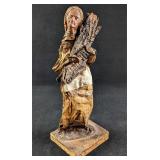 Vintage Paper Mache Old Woman With Sticks