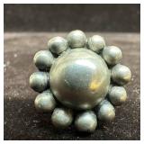 Mexico Sterling Silver Daisy Flower Dome Floral Ri