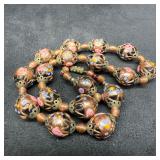 Murano Venetian Art Glass Lamp Work Bead Copper Fl