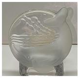 Retired Partylite Glass Whale Tealight Holder