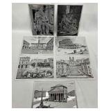 Seven Unique Rome Postcards Set