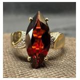 14k Gold 2.7 Ct. Marquise Garnet Cocktail Ring 14k Gold 2.7 Ct. Marquise Garnet Cocktail Ring
