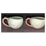 2 Vintage Retired Fitz & Floyd Oceana Flat Cups H 2 Vintage Retired Fitz & Floyd Oceana Flat Cups H