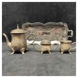 Godinger Mini Silver Plated 3 Piece Coffee Tea Set Godinger Mini Silver Plated 3 Piece Coffee Tea Set