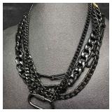 Melania Clara Jet Black Chain Assorted Necklace Se Melania Clara Jet Black Chain Assorted Necklace Se
