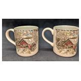 2 Retired Friendly Village Mugs JB A 2 Retired Friendly Village Mugs JB A