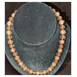 Vintage Italian Murano Art Gold Glass Bead Necklac Vintage Italian Murano Art Gold Glass Bead Necklac