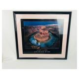 Large Framed Print of Horseshoe Bend in Marble Can Large Framed Print of Horseshoe Bend in Marble Can