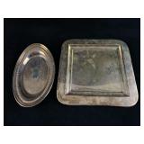 Vintage - Antique Lot of Oval & Square Silver Plat Vintage - Antique Lot of Oval & Square Silver Plat