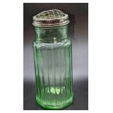 Lime Glass Depression Era Style Vase With Metal To Lime Glass Depression Era Style Vase With Metal To