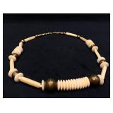 Camel Bone Brass Bead Necklace Camel Bone Brass Bead Necklace