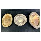 Set of (3) Silver Plate & Tin Platters Set of (3) Silver Plate & Tin Platters