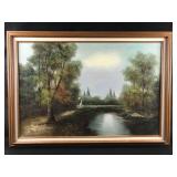 Dickens Landscape with Figures Oil Painting Dickens Landscape with Figures Oil Painting