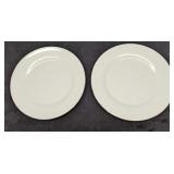 2 Wedgwood China Silver Ermine Dinner Plates F 2 Wedgwood China Silver Ermine Dinner Plates F