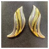 Sterling Silver Two-Tone Swoosh Earrings Sterling Silver Two-Tone Swoosh Earrings