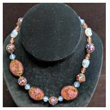Vintage Italian Murano Art Glass Bead Necklace BBB Vintage Italian Murano Art Glass Bead Necklace BBB