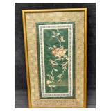 Framed Vintage Chinese Silk Embroidered Bird And F
