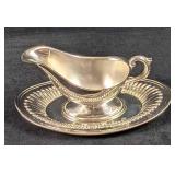 Silverplate Gravy Boat And Underplate