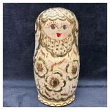 Hungarian Wood-Burned Matryoshka Nesting Dolls Set