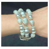 Signed Vintage Crown TrifarI Silver Tone Leaf Bead