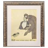 Framed Paul Iribe French Wine Lithograph