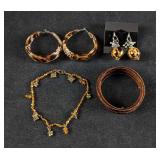 Brown Bracelet and Earring Sets