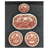 Vintage Spode Tower Vegetable Bowl & 3 Sauce Bowls