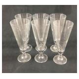 6 Clear Footed Pilsner Glasses