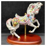 Lenox Rose Prancer Carousel Horse Hand Painted Por