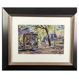 Framed Frank Juge Electric Streetcar Photo