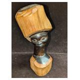 Vintage Hand Carved African Style Ebony Female Bus