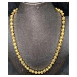 Vintage Goldtone Textured Beaded Necklace