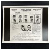 John Dillinger Wanted Poster 1934 DOJ Division of