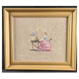Needlepoint Folk Artwork Victorian Lady