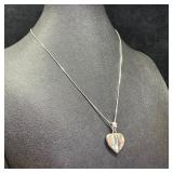 Sterling Silver Heart Necklace & Earring Set
