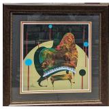 Framed David Marshall Palm Patio Print