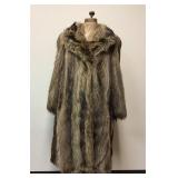 Raccoon Fur Coat Full Length Vintage Fashion