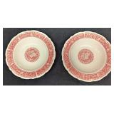2 Syracuse Strawberry Hill Pink Large Rim Soup Bow